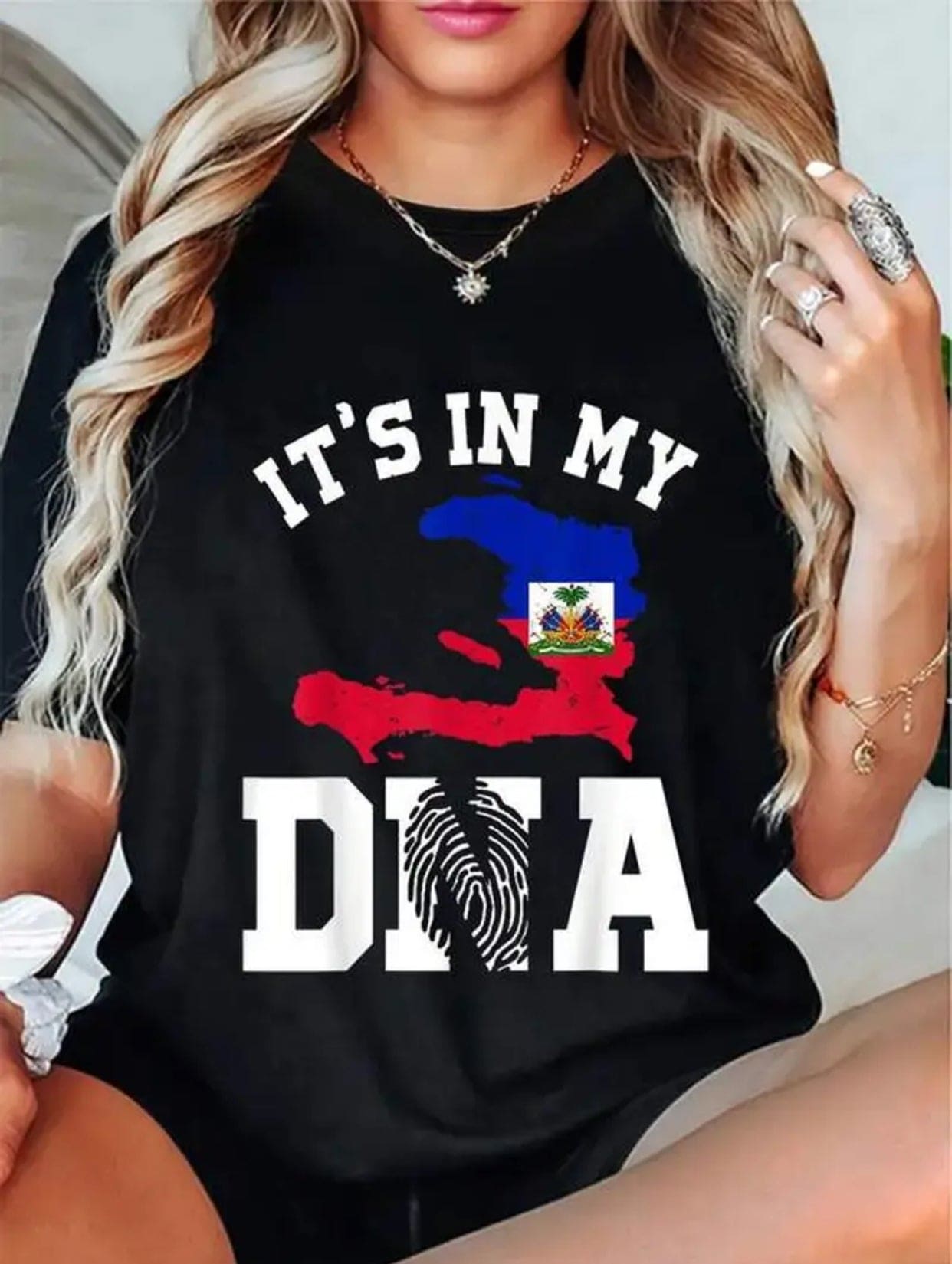 Haiti In My DNA Haitian Pride T-Shirt Haitian Flag Shirt T-Shirt