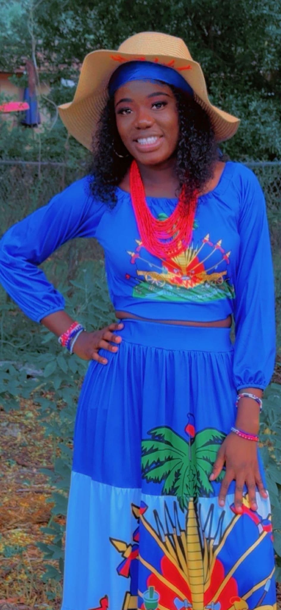 Custom Polynesian Design Fashion Maxi Skirt Ladies 2 Piece Sets Party Dress And Long Sleeve Half Shoulder Crop Top